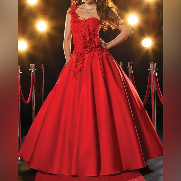Red Corset Ballgown / Prom or Quinceañera Dress - Picture 3 of 12